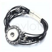 Snap Button Armband schwarz